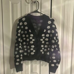Forever21 Forest Green Floral Cardigan